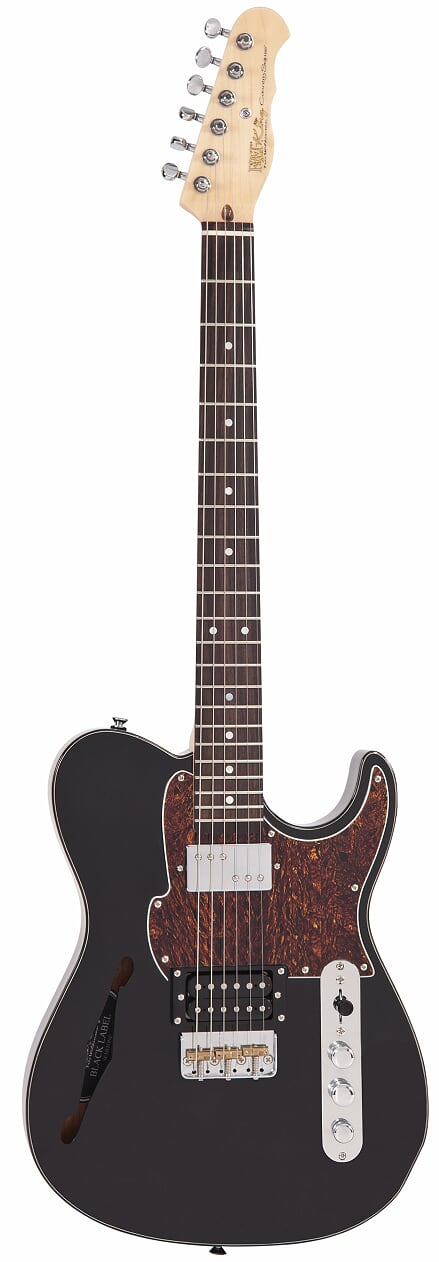 Fret-King Country Squire Semitone Electric Guitar - Black - Full