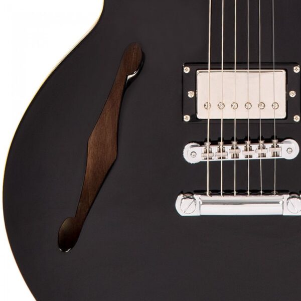 Fret-King Elise Semi Acoustic Guitar – Gloss Black - Body Close-up
