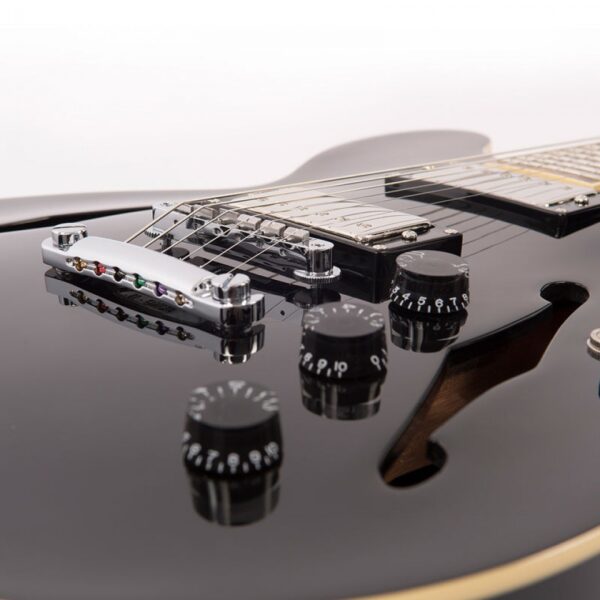 Fret-King Elise Semi Acoustic Guitar – Gloss Black - Controls