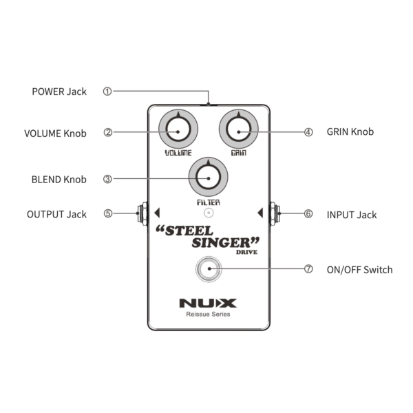 NuX Reissue Steel Singer Drive Pedal - Schematics