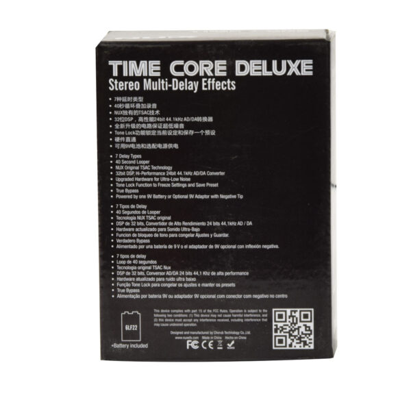 NuX Time Core Deluxe Delay Pedal - Box Back