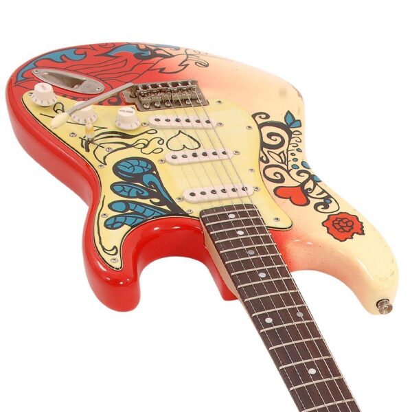 Vintage V6MRHDX Thomas Blug Signature Electric Guitar - Summer of Love - Angle