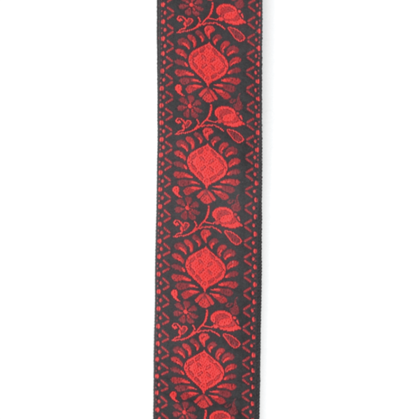 D'Addario Monterey 2 Woven Guitar Strap - Dark Red - Pattern