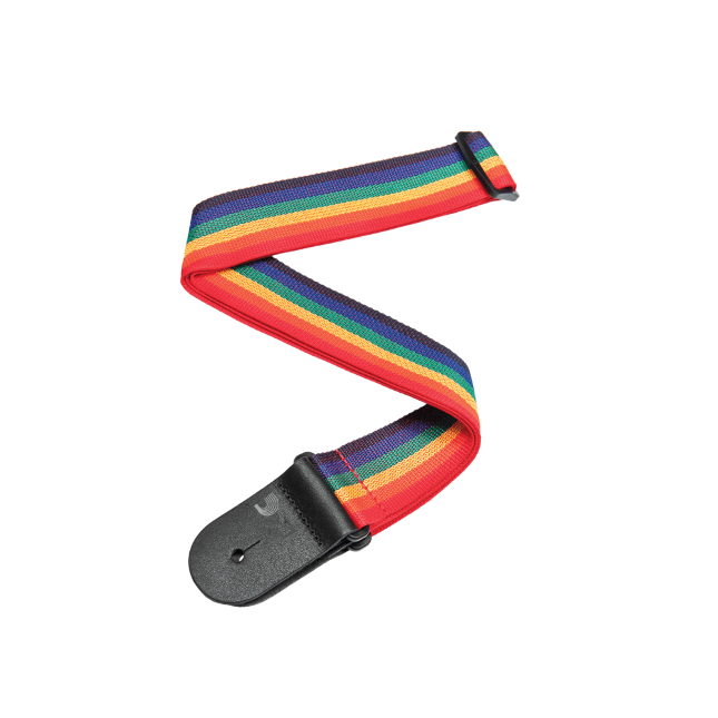 D'Addario Polypropylene Guitar Strap Rainbow Zebra Muzik
