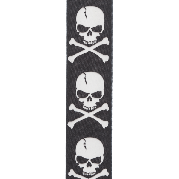 D'Addario Woven Guitar Strap - Cross Bone Skull - Pattern