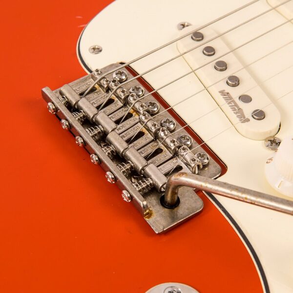 Vintage V6MRFR ICON Electric Guitar - Distressed Firenza Red - Wilkinson Bridge