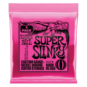 Ernie Ball Super Slinky Electric Guitar Strings 3 Pack - 9-42