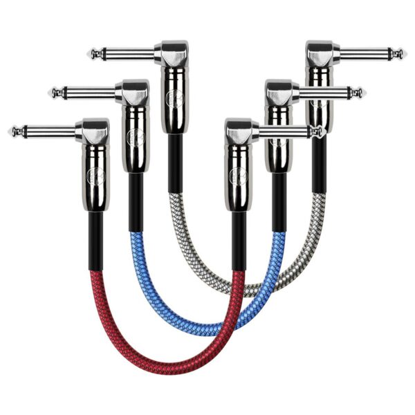 Kirlin Fabric Angled Patch Cable 3-Pack - 1ft - Leads