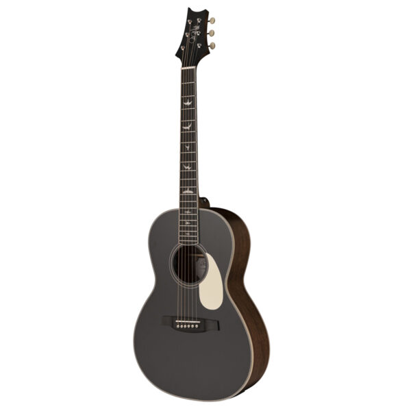 PRS SE P20E Tonare Parlour Electro-Acoustic Guitar - Satin Black Top - Angle