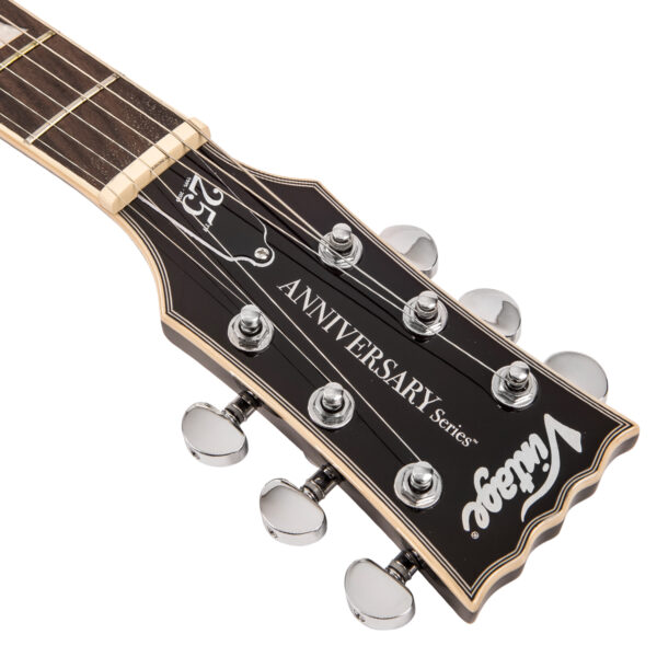 Vintage VS6SVB 25th Anniversary Series Electric Guitar - Silver Burst - 25th Anniversary Decal