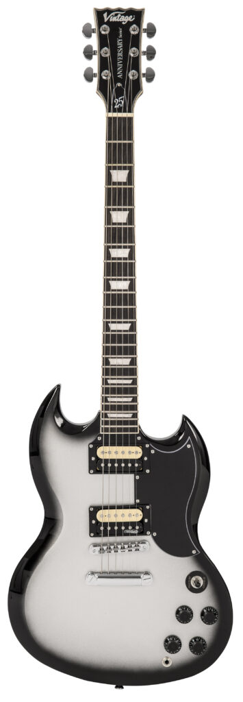 Vintage VS6SVB 25th Anniversary Series Electric Guitar - Silver Burst - Full
