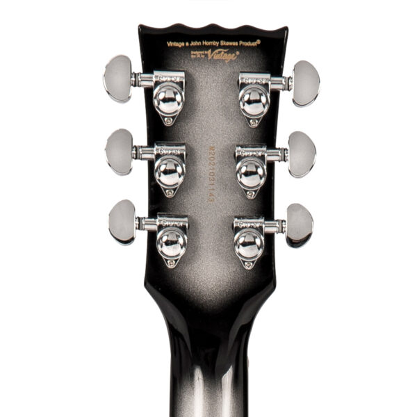 Vintage VS6SVB 25th Anniversary Series Electric Guitar - Silver Burst - Machine Heads