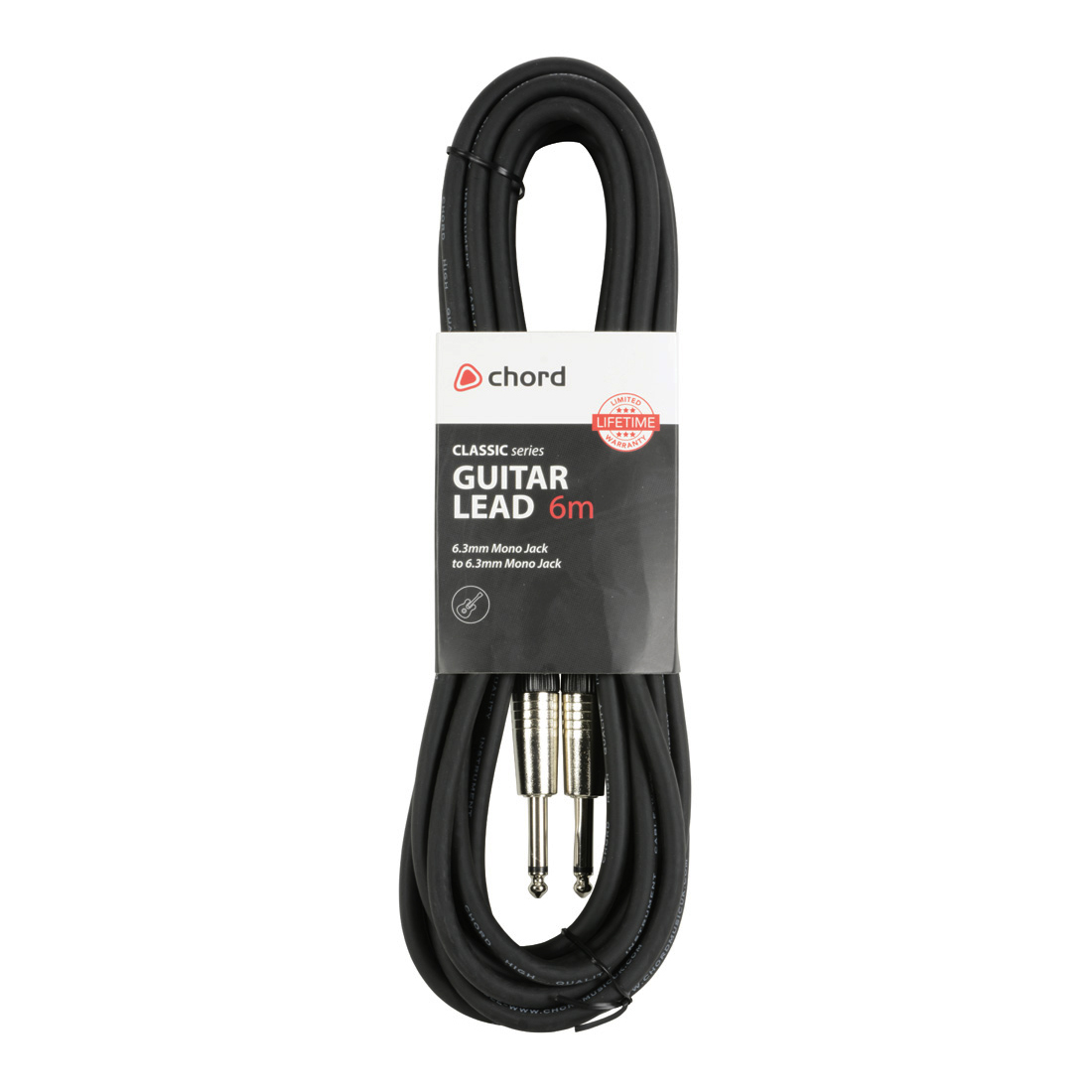 Chord Classic Guitar Lead 20ft/6m Zebra Muzik