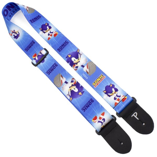 Perri's Official Sonic The Hedgehog Polyester 2 Guitar Strap - Blue Pattern