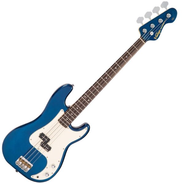 Vintage V4BBL Reissued Bass Guitar - Bayview Blue