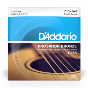 D'Addario EJ38 12-String Acoustic Guitar Strings - Light - 10-47