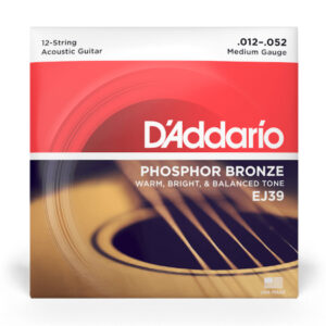 D'Addario EJ39 12-String Acoustic Guitar Strings - Medium - 12-52