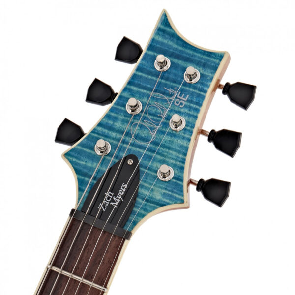 PRS SE Zach Myers Signature Semi-Hollow Electric Guitar - Myers Blue - Headstock