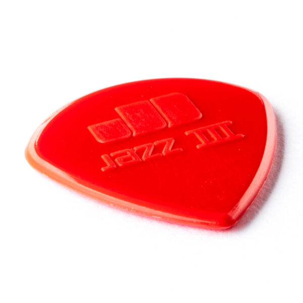 Dunlop Nylon Jazz III Red Guitar Plectrum - 1.14mm - Angle