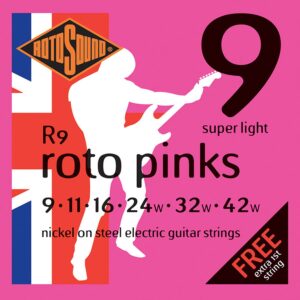 Rotosound Roto Pinks Electric Guitar Strings - Super Light - 9-42