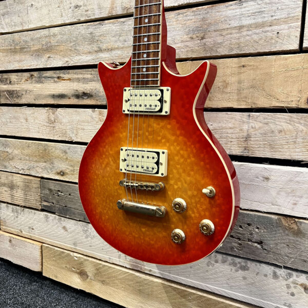 Vintage VHE100 Electric Guitar (Pre-Owned) - Birds Eye Cherry Sunburst - Image 6