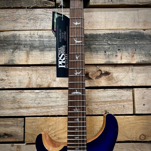 PRS SE Custom 24 Left Handed Electric Guitar - Faded Blue Burst - Fretboard