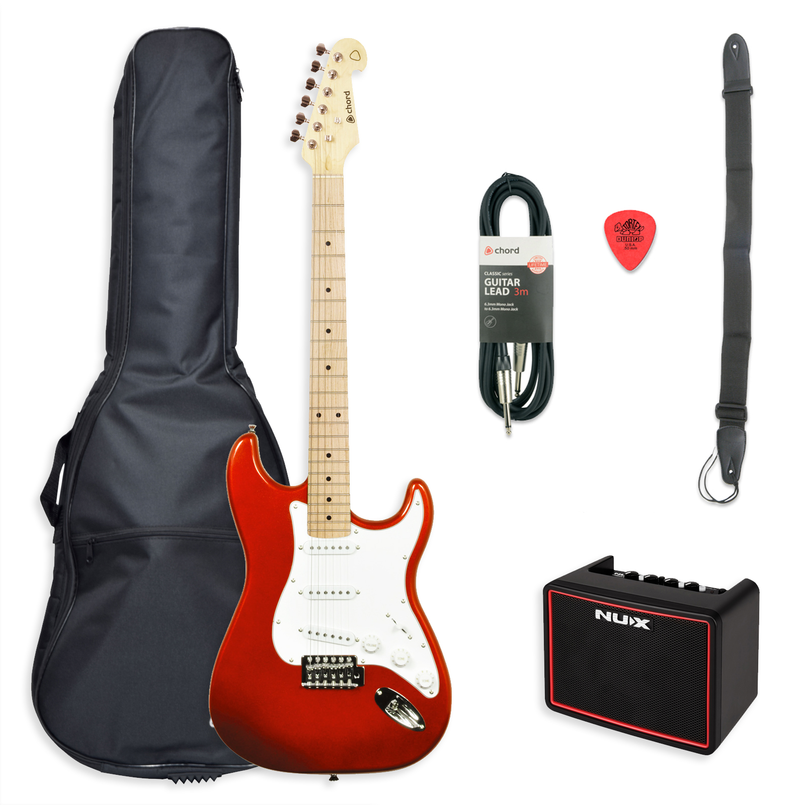 Chord CAL63 Electric Guitar Starter Pack Metallic Red Zebra Muzik