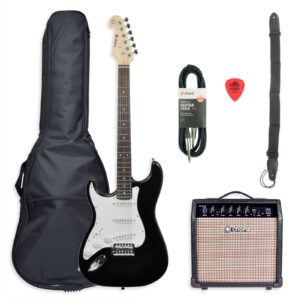 Chord CAL63 Electric Guitar Starter Pack - Left-Handed Black
