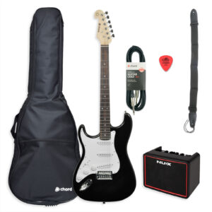 Chord CAL63 Electric Guitar Starter Pack - Left-Handed Black