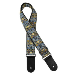 Gaucho Traditional Series 2 Jacquard Weave Guitar Strap - Blue Mosaic