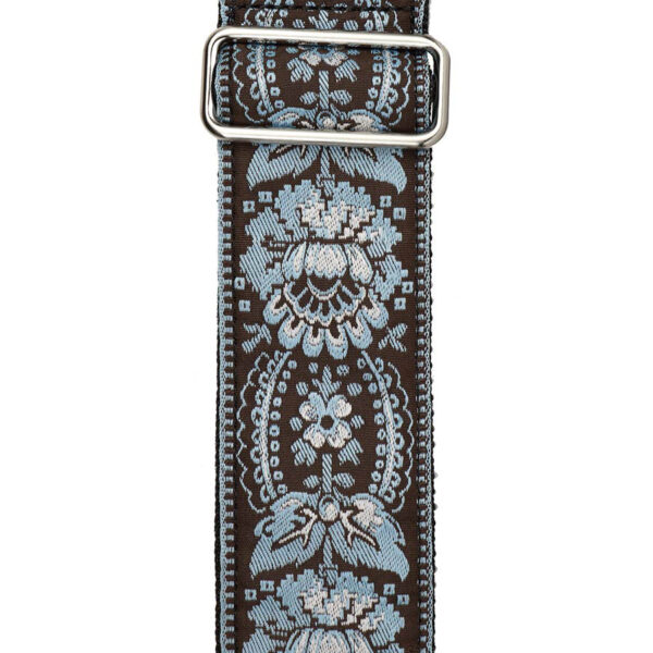 Gaucho Traditional Series 2 Jacquard Weave Guitar Strap - Blue and Grey - Pattern