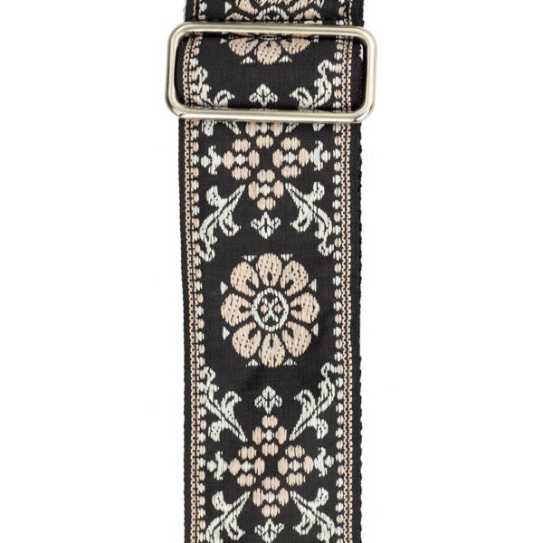 Gaucho Traditional Series 2 Jacquard Weave Guitar Strap - Pink Floral - Pattern