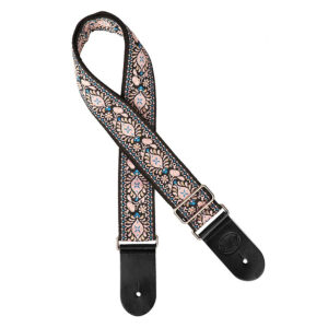 Gaucho Traditional Series 2 Jacquard Weave Guitar Strap - Pink and Blue