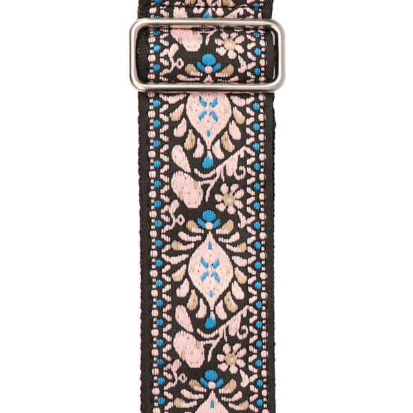 Gaucho Traditional Series 2 Jacquard Weave Guitar Strap - Pink and Blue - Pattern