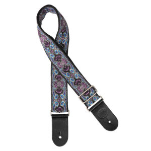 Gaucho Traditional Series 2 Jacquard Weave Guitar Strap - Purple and Blue