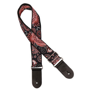 Gaucho Traditional Series 2 Jacquard Weave Guitar Strap - Red and Navy Blue