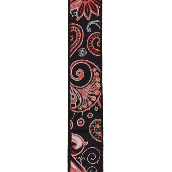 Gaucho Traditional Series 2 Jacquard Weave Guitar Strap - Red and Navy Blue - Pattern