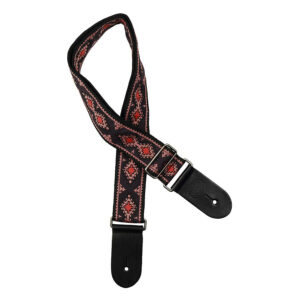 Gaucho Traditional Series 2 Jacquard Weave Guitar Strap - Red and Purple
