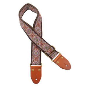 Gaucho Authentic Deluxe Series 2 Jacquard Weave Guitar Strap - Black/Blue/Red
