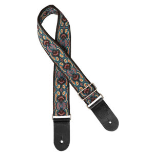 Gaucho Traditional Series 2 Jacquard Weave Guitar Strap - Blue/Brown/Yellow