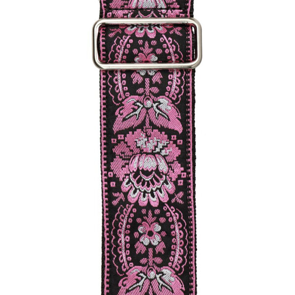 Gaucho Traditional Series 2 Jacquard Weave Guitar Strap - Pink - Pattern