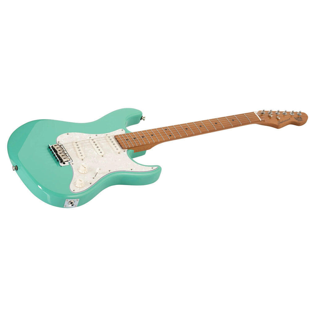 Levinson Sceptre Ventana Standard SV1 Electric Guitar - Sea Foam Green - Angle