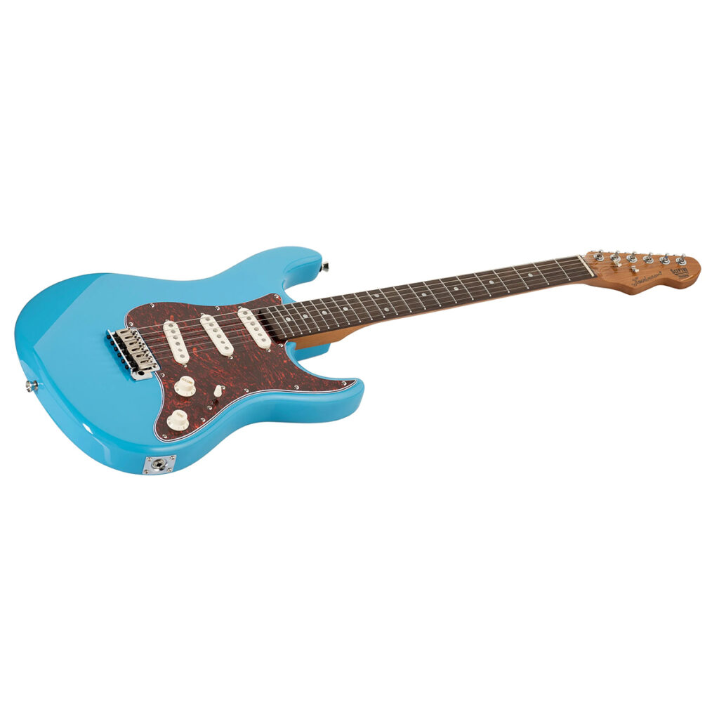 Levinson Sceptre Ventana Standard SV1 Electric Guitar - Sonic Blue - Angle
