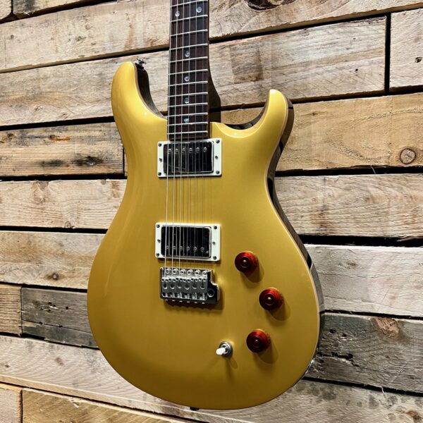 PRS SE DGT David Grissom Signature Electric Guitar - Gold Top (Serial #F095484) - Angle 2