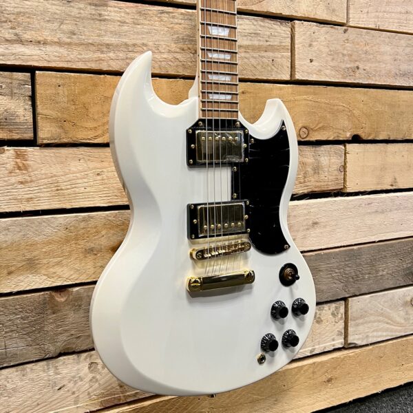 Vintage VS6 ReIssued Electric Guitar - Arctic White - Angle 1