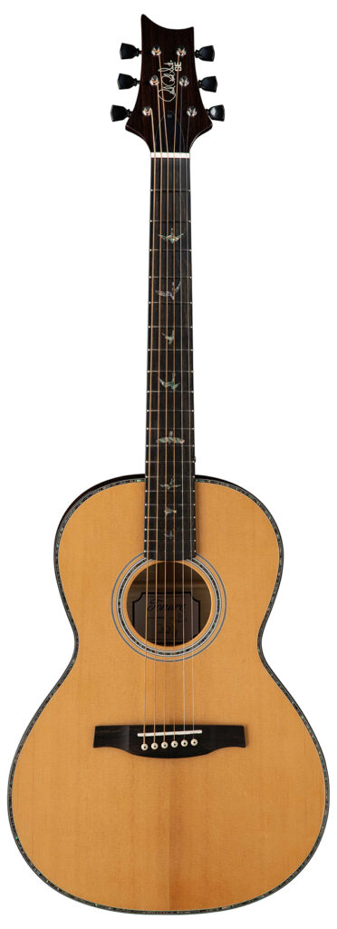 PRS SE P50E Parlour Electro-Acoustic Guitar - Natural with Black Gold Back - Full