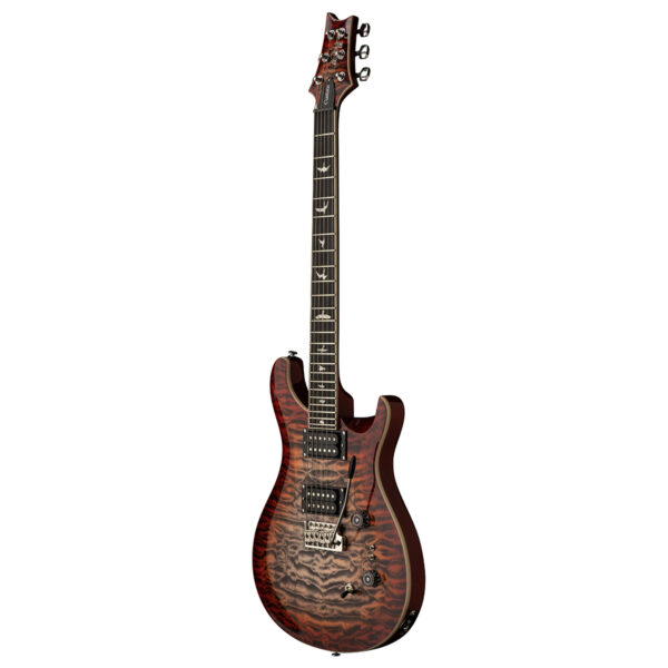 PRS SE Custom 24-08 Quilt Electric Guitar - Charcoal Cherry Burst - Angle