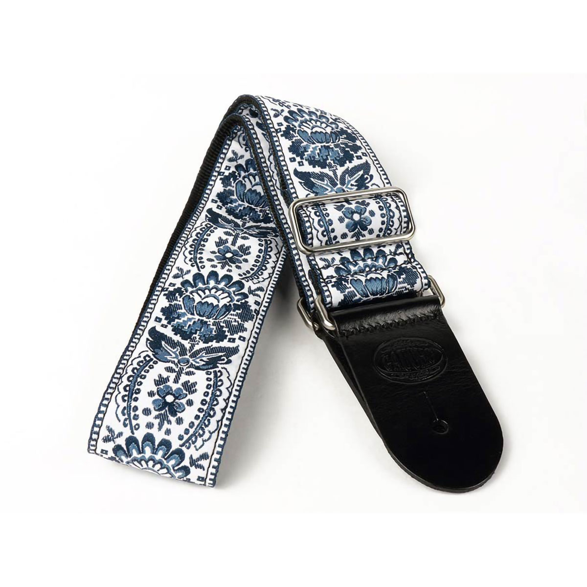 Gaucho Traditional Series 2 Jacquard Weave Guitar Strap White And gaucho-traditional-series-2-jacquard-weave-guitar-strap-white-and