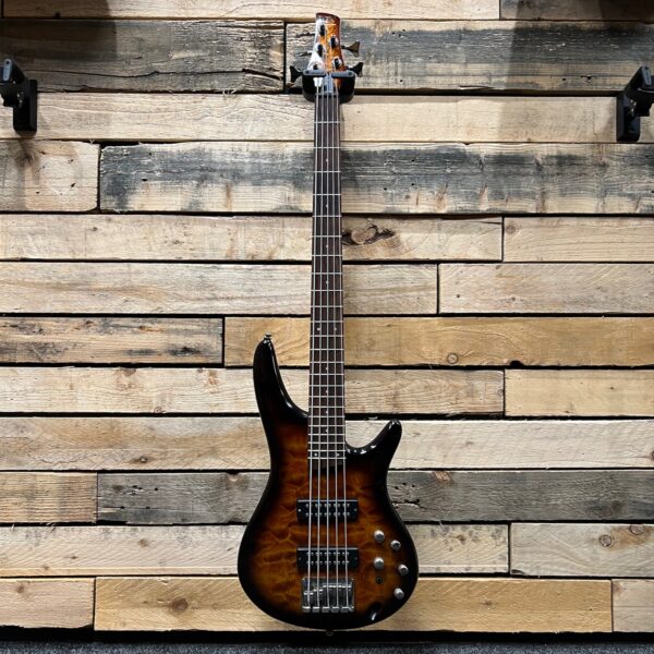 Ibanez Soundgear SR405EQM 5-String Electric Bass Guitar (Pre-Owned) - Dragon Eye Burst - Front