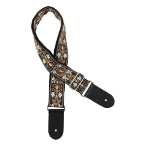 Gaucho Traditional Series 2 Jacquard Weave Guitar Strap - Black:Brown:Grey